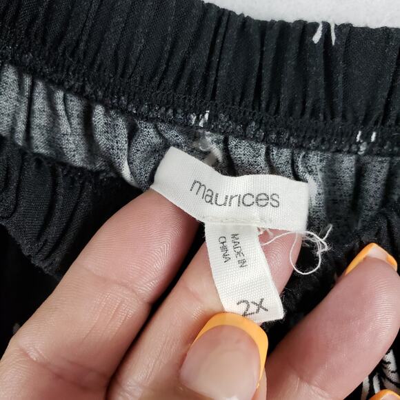 Maurices Women's 2X Off Shoulder Daisy Print Midi Dress Black Pleated Flared - Picture 5 of 13